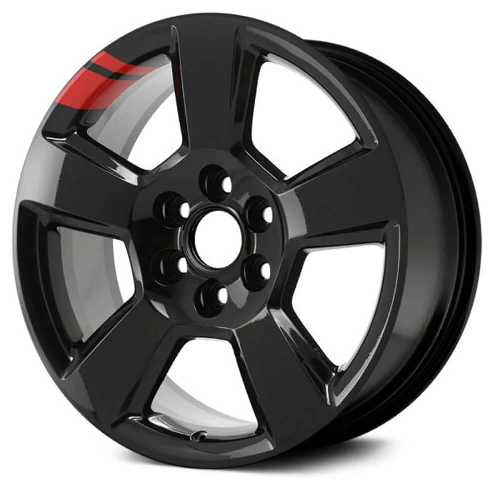 2014-2020 Chevrolet Wheels OEM Rims for Sale | Silverado 1500 Suburban 1500 Tahoe Sierra 1500 Yukon 1500 Black With Red Stripe